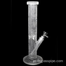Tubo de água de vidro de vidro de jateamento de areia para fumar estilo reto